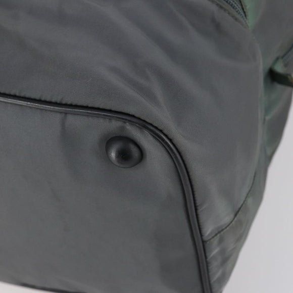 PRADA Sports Boston Bag Nylon Gray Silver Auth BA5947