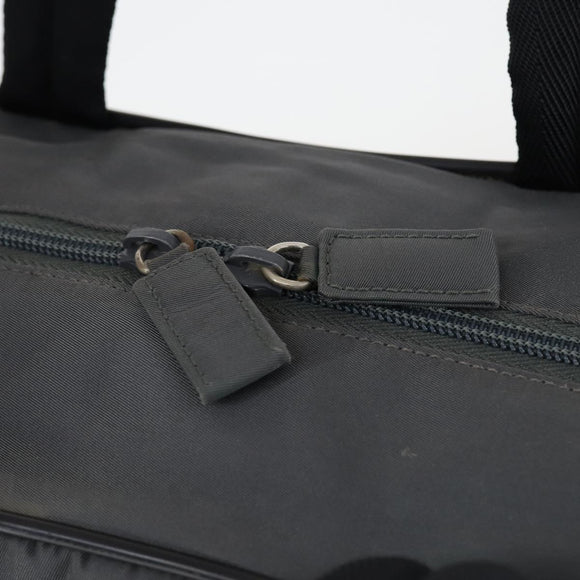 PRADA Sports Boston Bag Nylon Gray Silver Auth BA5947