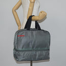PRADA Sports Boston Bag Nylon Gray Silver Auth BA5947-23