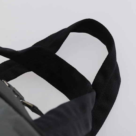 PRADA Sports Boston Bag Nylon Gray Silver Auth BA5947