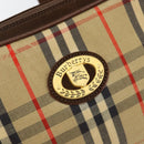 Burberrys Nova Check Shoulder Bag Canvas Beige Gold Auth BA5948-14