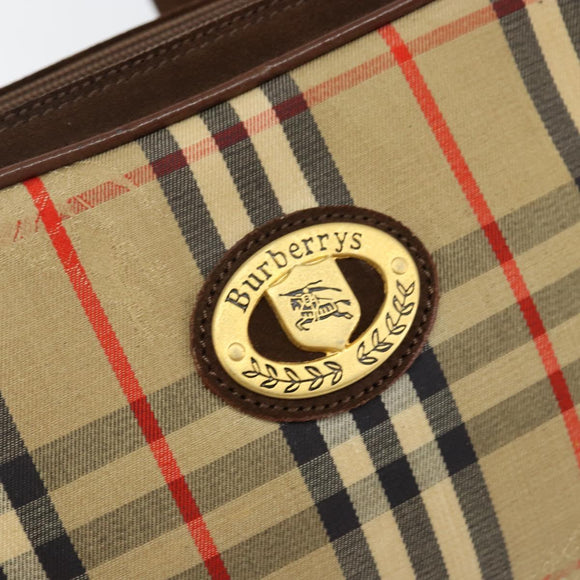 Burberrys Nova Check Shoulder Bag Canvas Beige Gold Auth BA5948