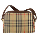 Burberrys Nova Check Shoulder Bag Canvas Beige Gold Auth BA5948-3