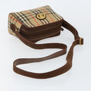 Burberrys Nova Check Shoulder Bag Canvas Beige Gold Auth BA5948-7