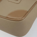 BURBERRY Shoulder Bag Leather Beige Silver Auth BA5949-10