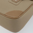 BURBERRY Shoulder Bag Leather Beige Silver Auth BA5949-12