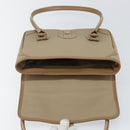 BURBERRY Shoulder Bag Leather Beige Silver Auth BA5949-16