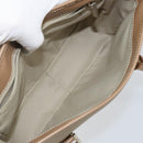 BURBERRY Shoulder Bag Leather Beige Silver Auth BA5949-18