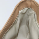 BURBERRY Shoulder Bag Leather Beige Silver Auth BA5949-20