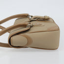 BURBERRY Shoulder Bag Leather Beige Silver Auth BA5949-5