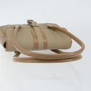 BURBERRY Shoulder Bag Leather Beige Silver Auth BA5949-7