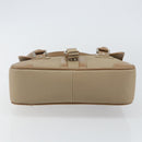 BURBERRY Shoulder Bag Leather Beige Silver Auth BA5949-9