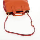 Miu Miu Madras Hand Bag Leather 2way Orange Gold Auth BA5951V-9