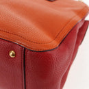 Miu Miu Madras Hand Bag Leather 2way Orange Gold Auth BA5951V-20