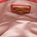 Miu Miu Madras Hand Bag Leather 2way Orange Gold Auth BA5951V-22