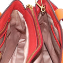 Miu Miu Madras Hand Bag Leather 2way Orange Gold Auth BA5951V-25