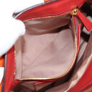 Miu Miu Madras Hand Bag Leather 2way Orange Gold Auth BA5951V-29