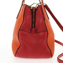 Miu Miu Madras Hand Bag Leather 2way Orange Gold Auth BA5951V-4