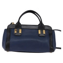 Chloe Alice Hand Bag Leather 2way Navy Gold Auth BA5952-2