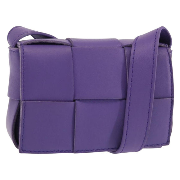 BOTTEGA VENETA MAXI INTRECCIATO Candy Cassette Bag Leather Purple Auth BA5953