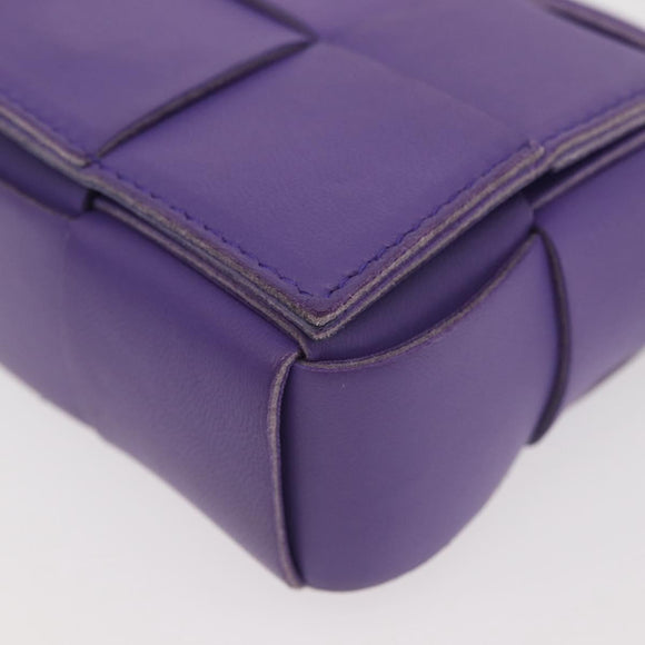 BOTTEGA VENETA MAXI INTRECCIATO Candy Cassette Bag Leather Purple Auth BA5953