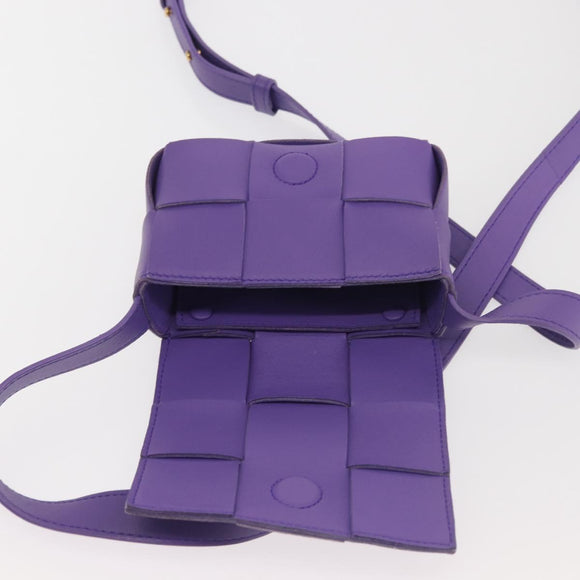 BOTTEGA VENETA MAXI INTRECCIATO Candy Cassette Bag Leather Purple Auth BA5953