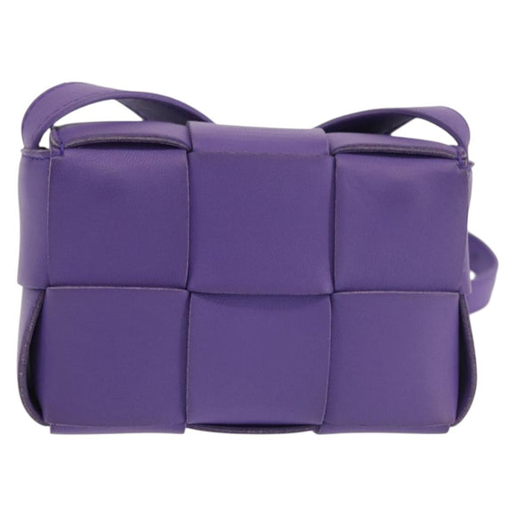 BOTTEGA VENETA MAXI INTRECCIATO Candy Cassette Bag Leather Purple Auth BA5953