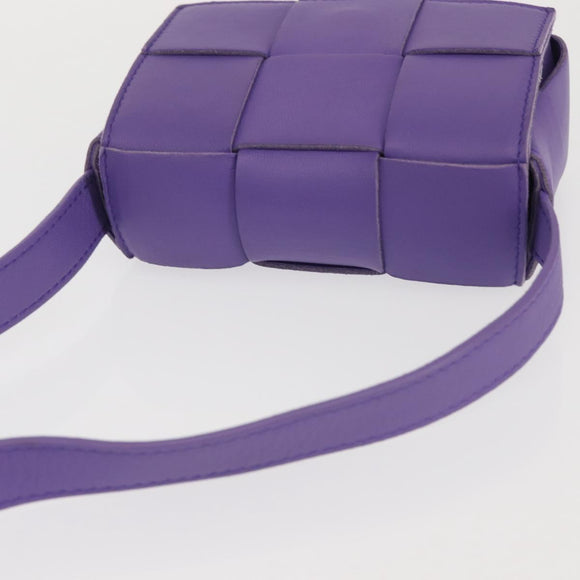 BOTTEGA VENETA MAXI INTRECCIATO Candy Cassette Bag Leather Purple Auth BA5953