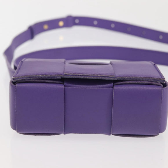 BOTTEGA VENETA MAXI INTRECCIATO Candy Cassette Bag Leather Purple Auth BA5953