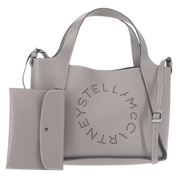 Stella MacCartney Hand Bag Leather 2way Gray Silver Auth BA5955
