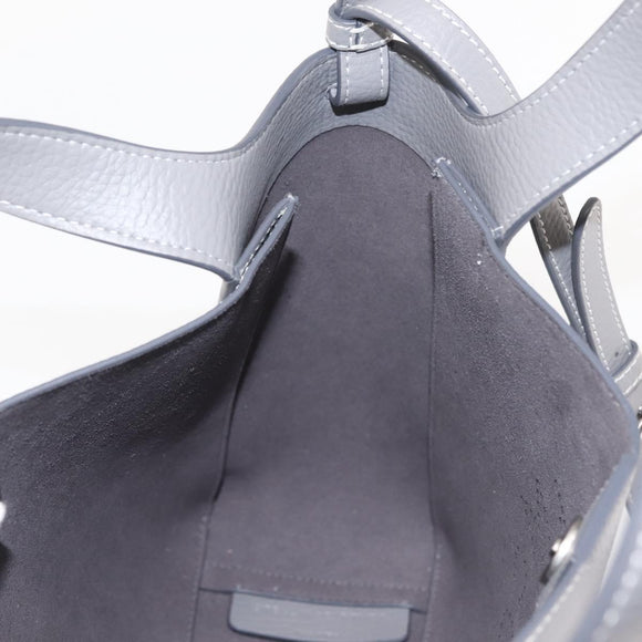 Stella MacCartney Hand Bag Leather 2way Gray Silver Auth BA5955