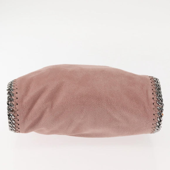 Stella MacCartney Chain Fabera Shoulder Bag Suede Pink Silver Auth BA5956