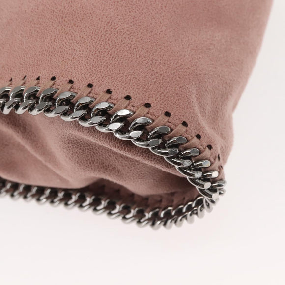 Stella MacCartney Chain Fabera Shoulder Bag Suede Pink Silver Auth BA5956