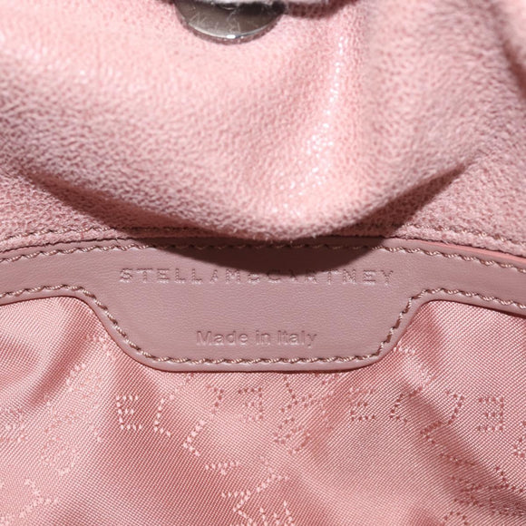 Stella MacCartney Chain Fabera Shoulder Bag Suede Pink Silver Auth BA5956