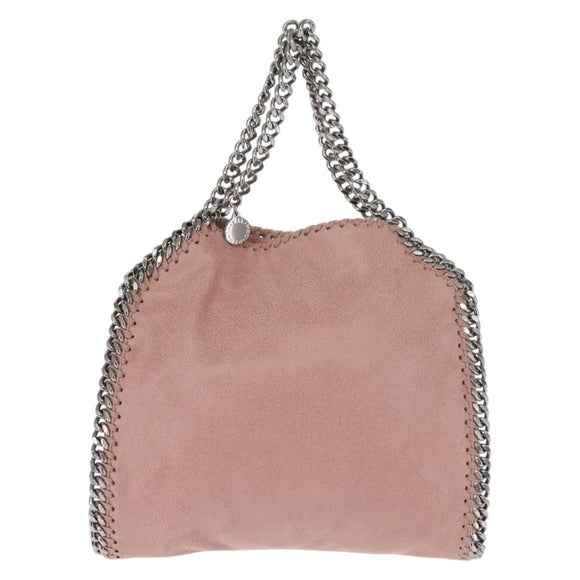 Stella MacCartney Chain Fabera Shoulder Bag Suede Pink Silver Auth BA5956