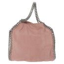 Stella MacCartney Chain Fabera Shoulder Bag Suede Pink Silver Auth BA5956-2