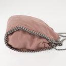 Stella MacCartney Chain Fabera Shoulder Bag Suede Pink Silver Auth BA5956-3