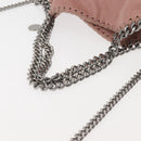 Stella MacCartney Chain Fabera Shoulder Bag Suede Pink Silver Auth BA5956-7