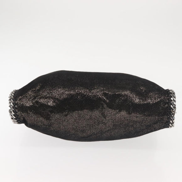 Stella MacCartney Chain Fabera Shoulder Bag Suede Black Silver Auth BA5957