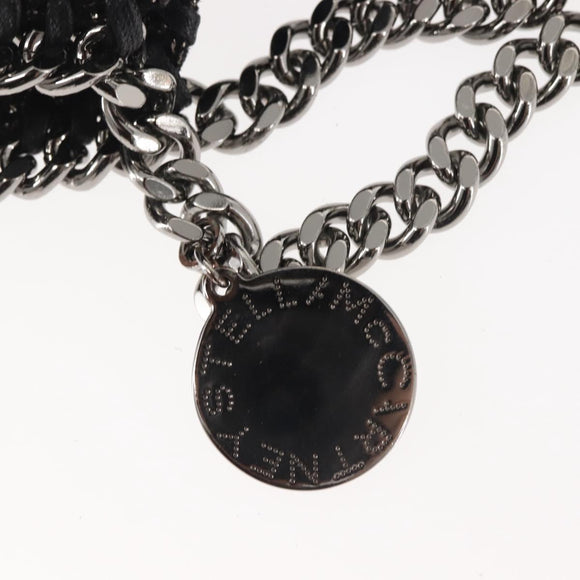 Stella MacCartney Chain Fabera Shoulder Bag Suede Black Silver Auth BA5957