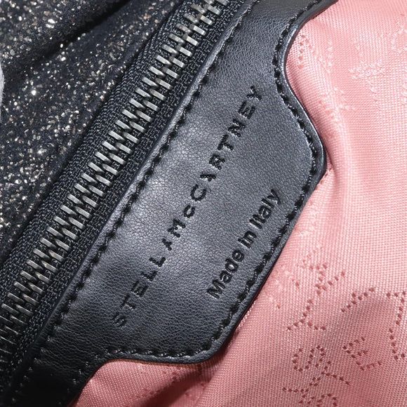 Stella MacCartney Chain Fabera Shoulder Bag Suede Black Silver Auth BA5957