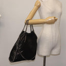 Stella MacCartney Chain Fabera Shoulder Bag Suede Black Silver Auth BA5957-23