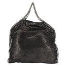 Stella MacCartney Chain Fabera Shoulder Bag Suede Black Silver Auth BA5957-2