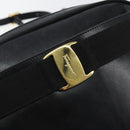 Salvatore Ferragamo Vala Shoulder Bag Leather Black Gold Auth BA5962-17