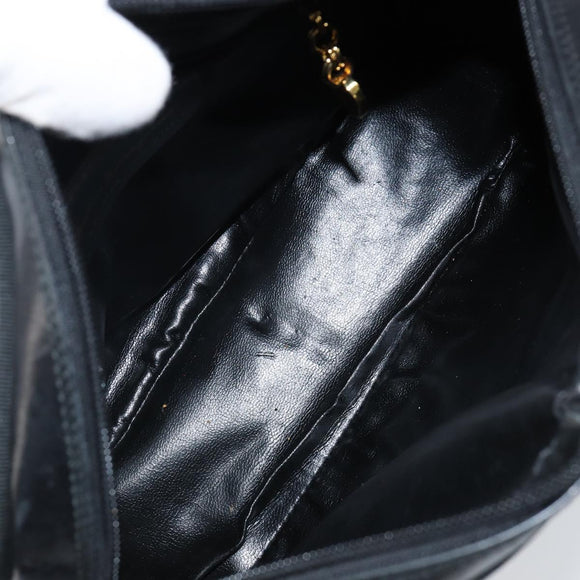 Salvatore Ferragamo Vala Shoulder Bag Leather Black Gold Auth BA5962