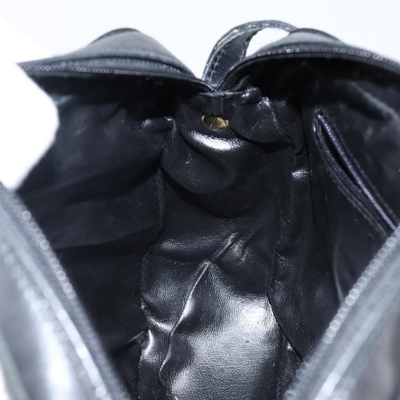 Salvatore Ferragamo Vala Shoulder Bag Leather Black Gold Auth BA5962