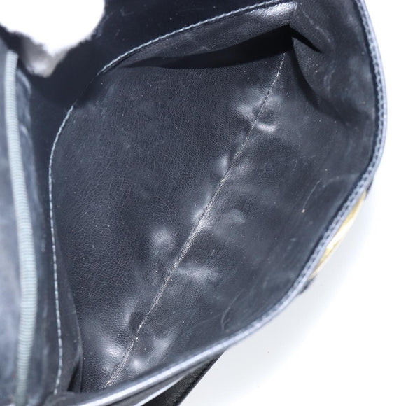 Salvatore Ferragamo Vala Shoulder Bag Leather Black Gold Auth BA5962