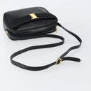 Salvatore Ferragamo Vala Shoulder Bag Leather Black Gold Auth BA5962-7