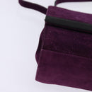 Salvatore Ferragamo Vala Shoulder Bag Suede Purple Gold Auth BA5963-10