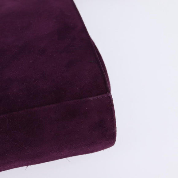 Salvatore Ferragamo Vala Shoulder Bag Suede Purple Gold Auth BA5963